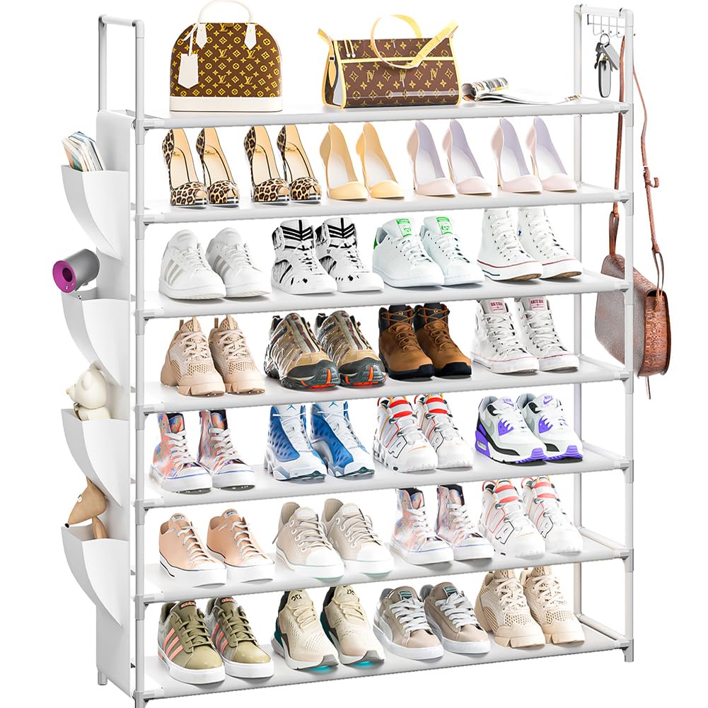 OYREL front view of 7-tier shoe rack showing large capacity and tidy storage