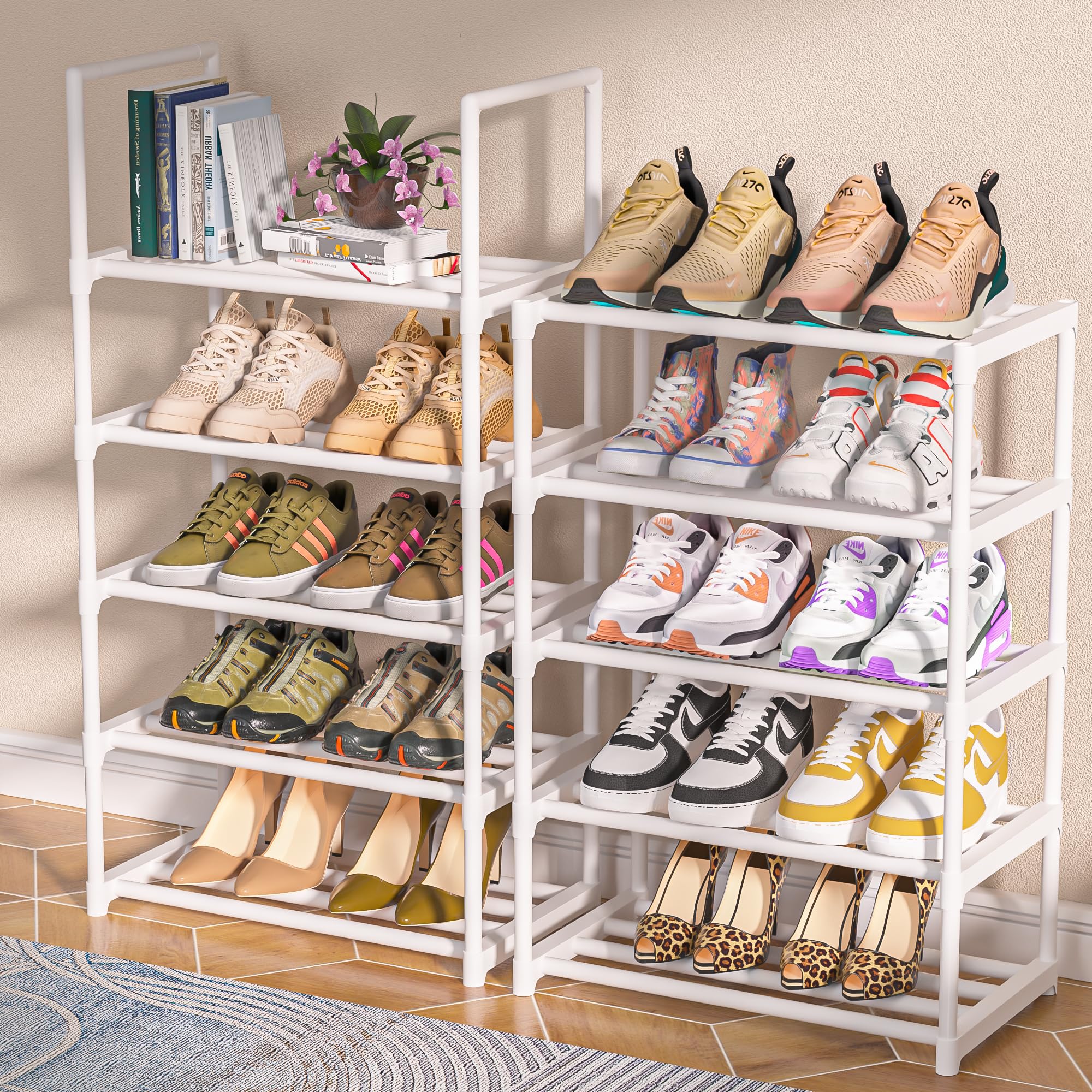 OYREL in an entryway scene showing tidy shoes and improved organization