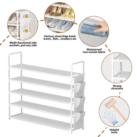 OYREL varied shoes arranged on shelves demonstrates multi-style storage