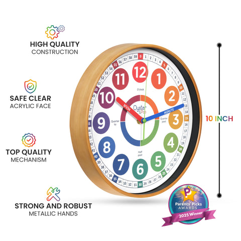 Oyster&Pop mounted in classroom showing silent clock aiding group lessons