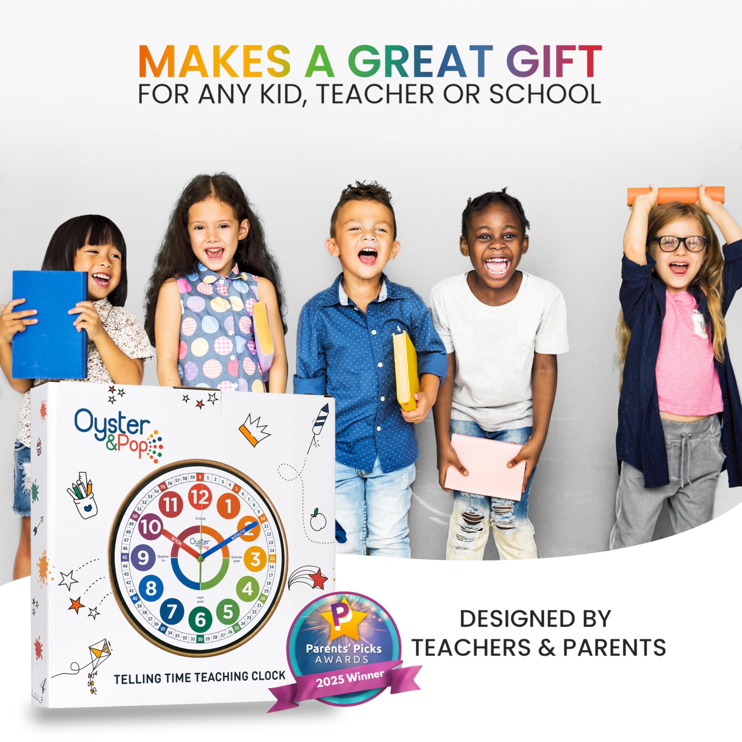Oyster&Pop product packaging with included teaching-time activity e-book