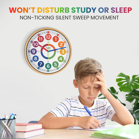Oyster&Pop mounted in classroom, silent clock supports focus
