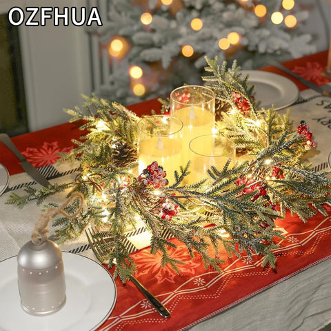 OZFHUA close-up of red berries and pine cones showing realistic detail