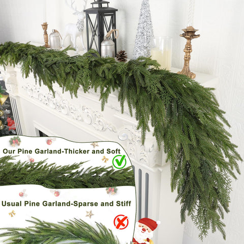 ozfhua mantel decor with garland and lights creating warm ambiance