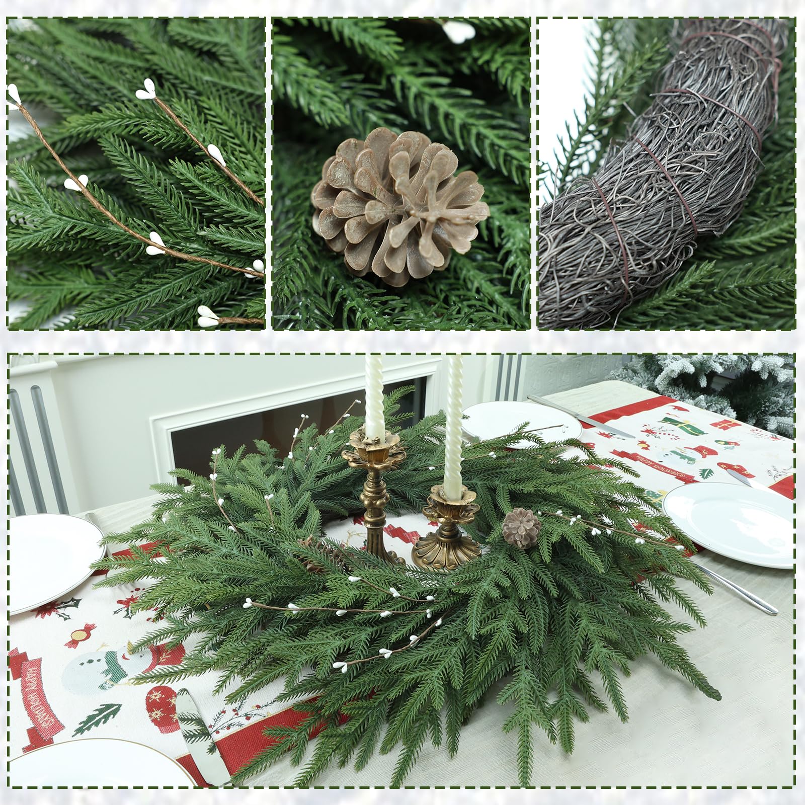 OZFHUA side view showing wreath fullness and realistic needles