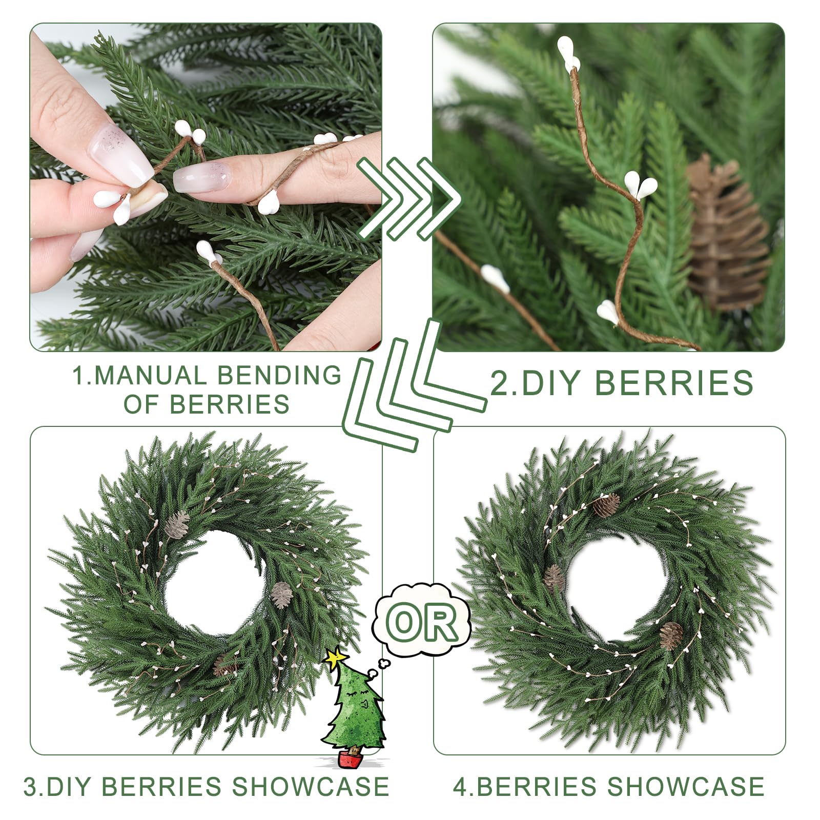 OZFHUA wreath next to door illustrating true 26 inch scale