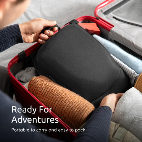 Ozueccr open case revealing orange padded interior that cushions caps