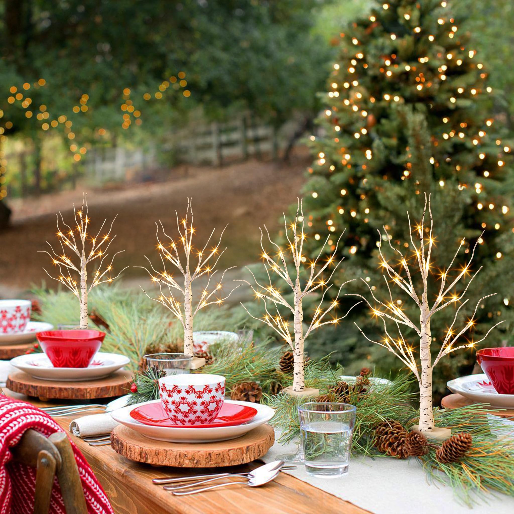 PABIPABI tree styled as wedding centerpiece adding elegant mood lighting