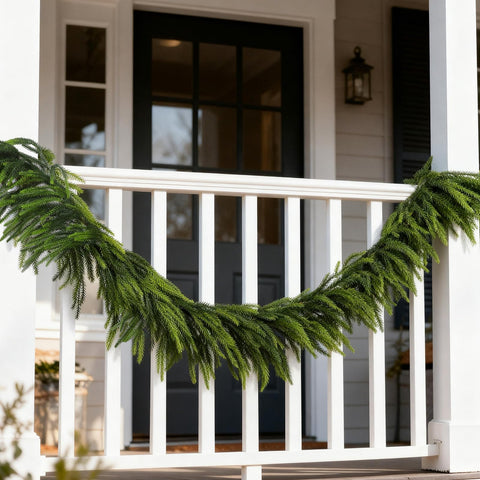 PABREY layered garlands styled as table centerpiece offering lush seasonal decor
