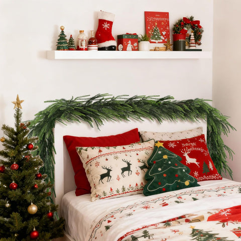 PABREY unboxed two 9 ft garlands laid out to show length and flexible stems