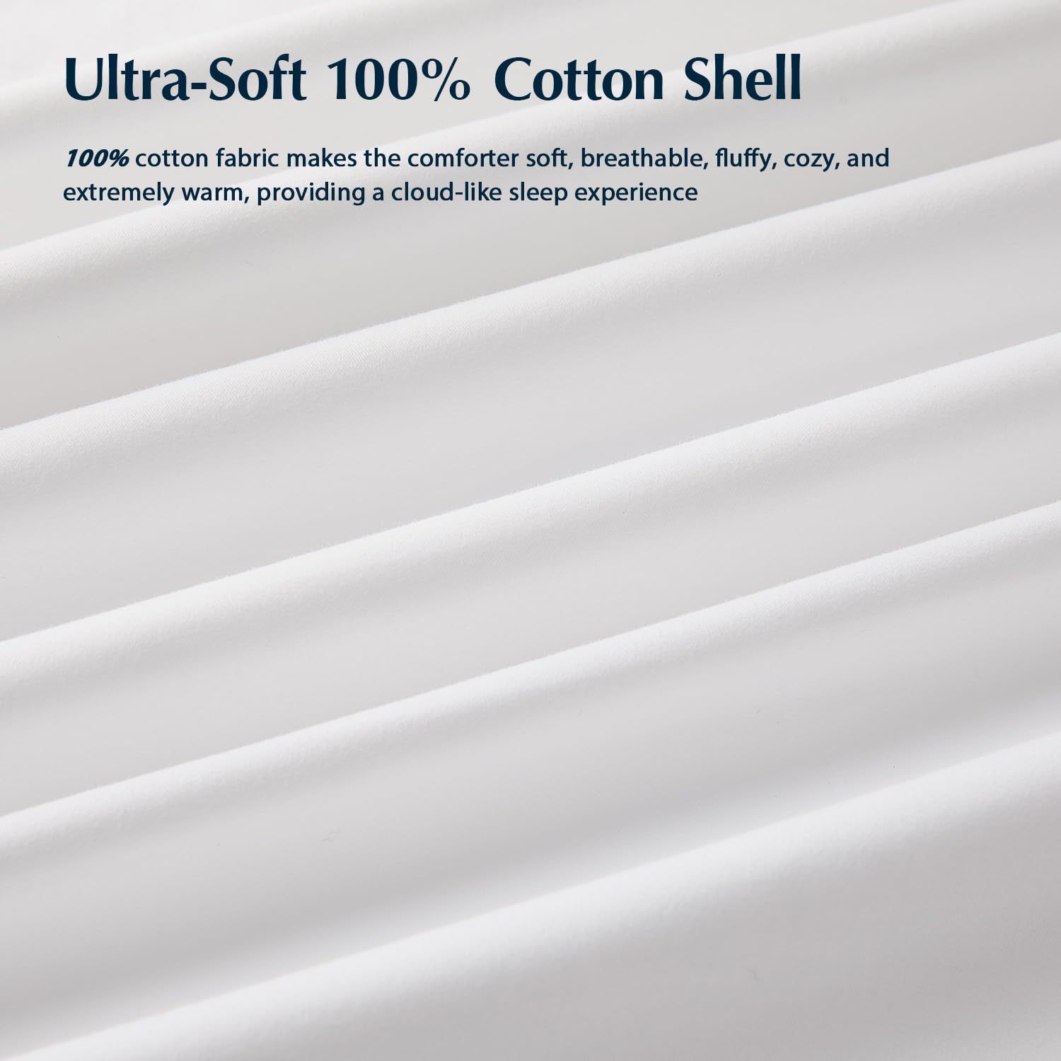 Pacific Coast comforter next to ruler showing 106x90 king size accuracy benefit