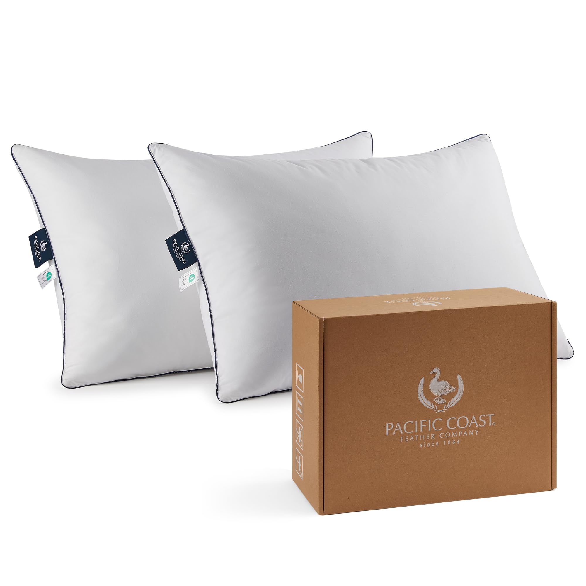 Pacific Coast front view pillow showing hotel-style finish and supportive loft