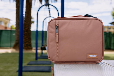 PackIt classic in use with school lunch scene showing reliable cooling on the go