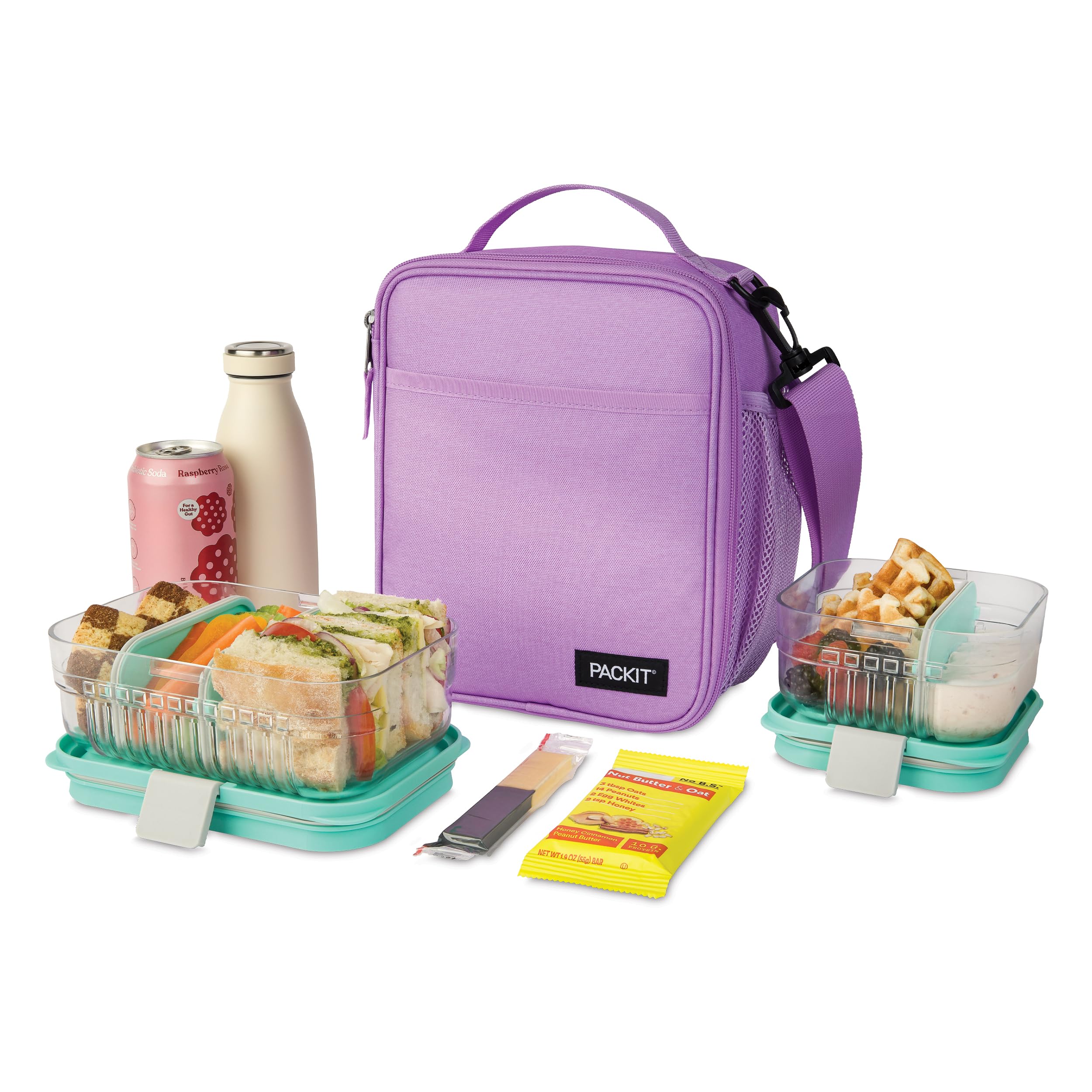PackIt front slip pocket detail holding utensils and phone for organized access benefit