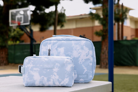 PackIt exterior zip pocket Blue Sky showing storage for utensils and snacks