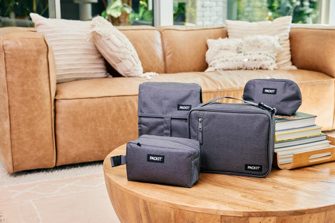 PackIt filled with lunch items showing how meal containers remain cool and organized