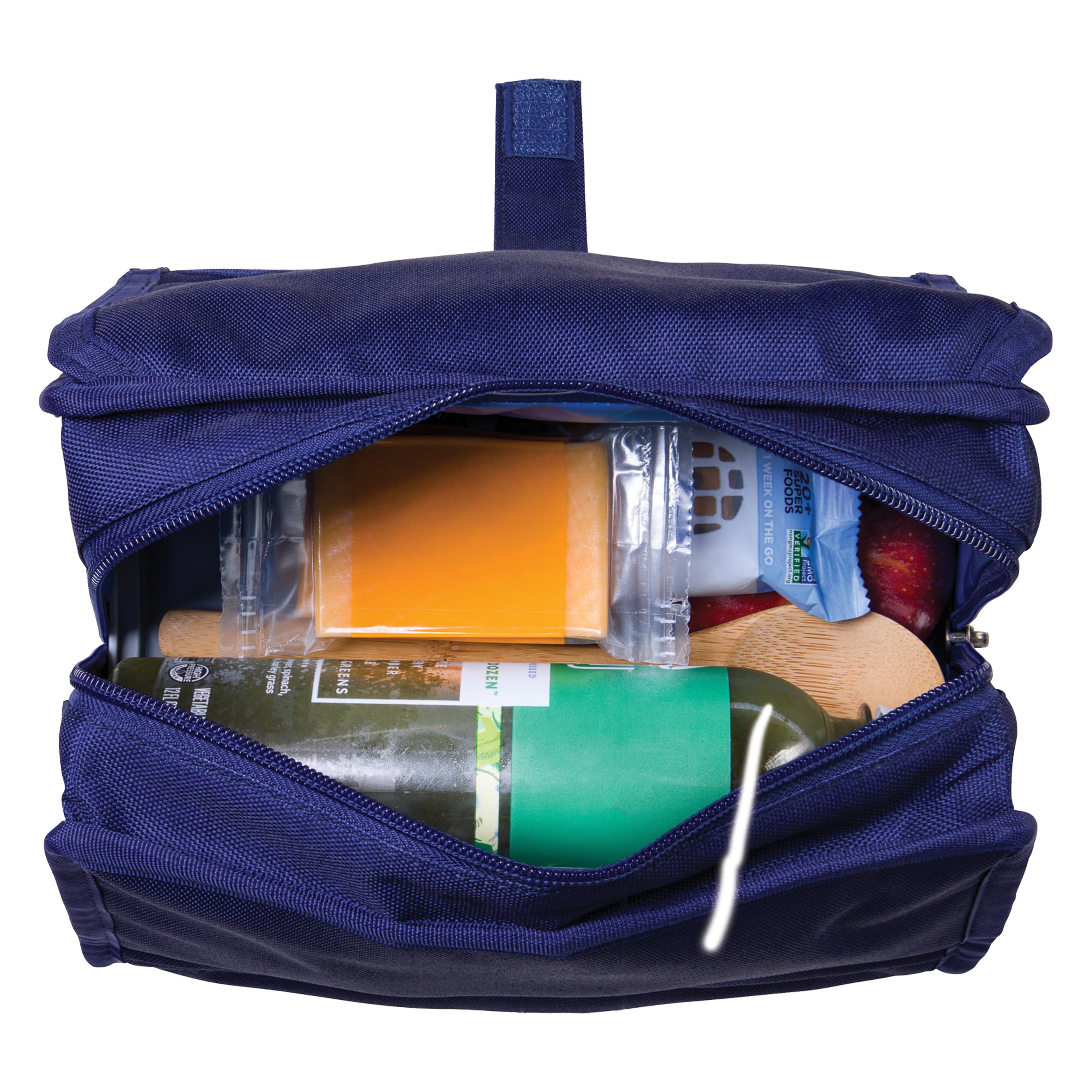 PackIt true blue zip and buckle detail for secure closure