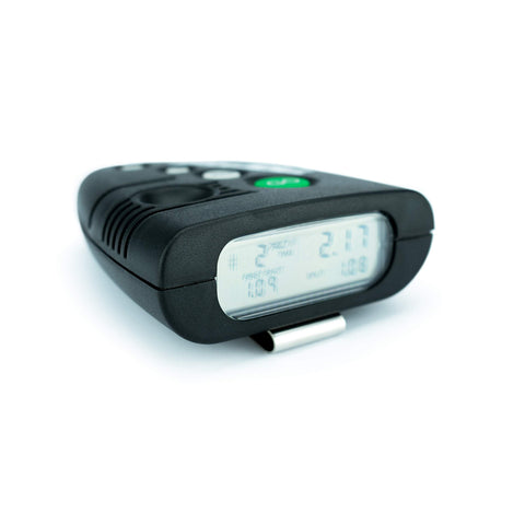 PACT Club Timer III held in hand during drills for ergonomic one-handed use