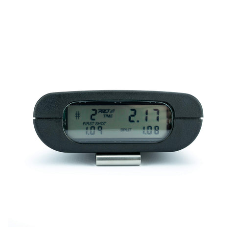 PACT Club Timer III on a range table with targets, aiding structured practice