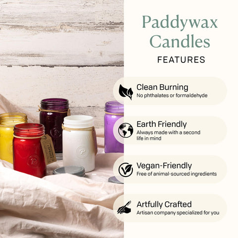 Paddywax Relish jar next to a hand to show scale and compact decorative size