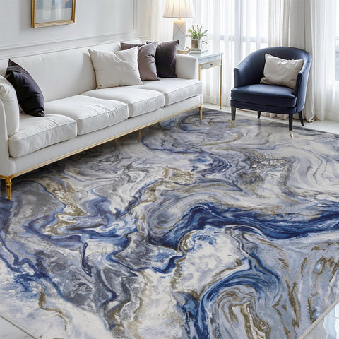 PADOOR front view showing marble blue abstract design and modern focal effect