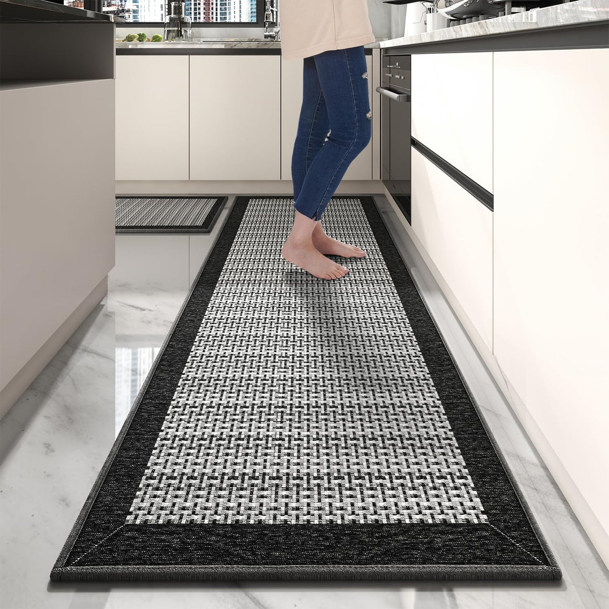 PADOOR front view of runner and mat showing coordinated look and floor protection