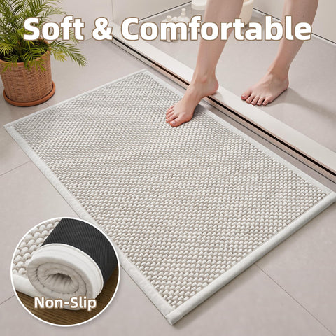 PADOOR mat next to foot showing size scale and immediate drying comfort