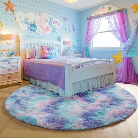 PAGISOFE rug placed inside a play tent showing cozy, whimsical setup for play and photos
