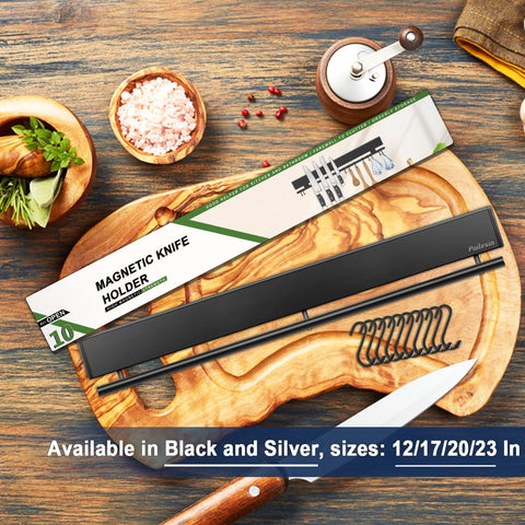 Pailexin close-up of strong magnetic strip, secure knife storage benefit