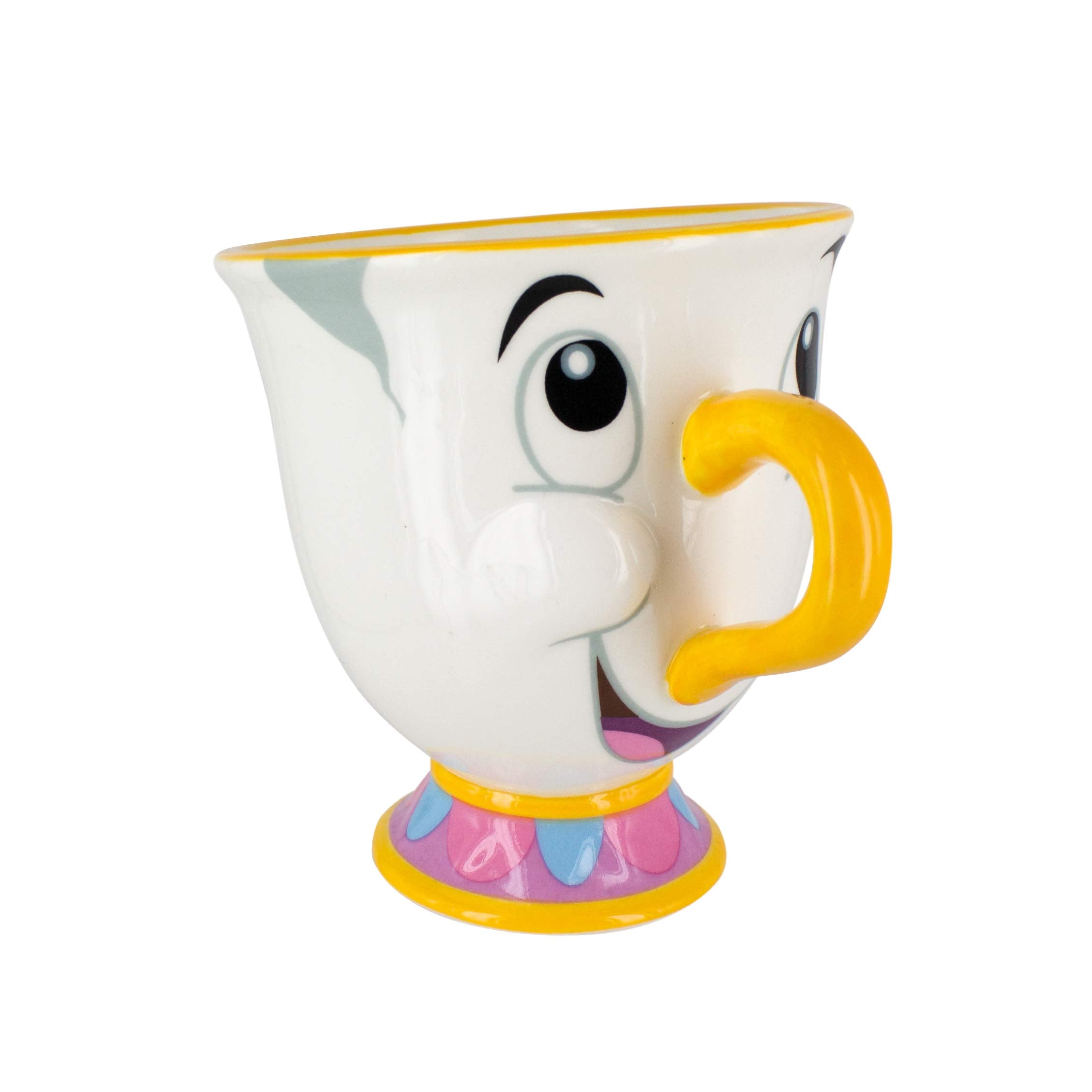 Paladone Chip mug held in hand to show scale benefit clear size reference