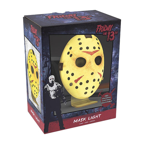 Paladone Jason mask in themed shelf display adding dramatic atmosphere