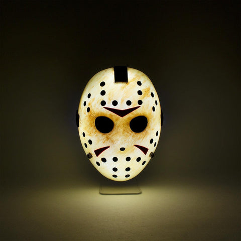 Paladone Jason mask next to a ruler showing compact 22 cm size