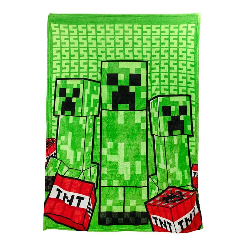 Paladone Creeper cushion-blanket front view showing design and foldable benefit