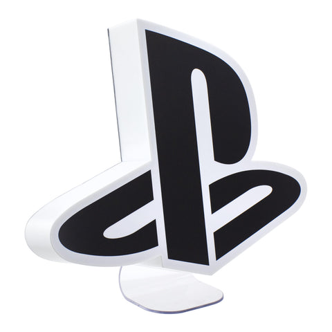 Paladone PlayStation mounted on wall to save desk space and accent decor