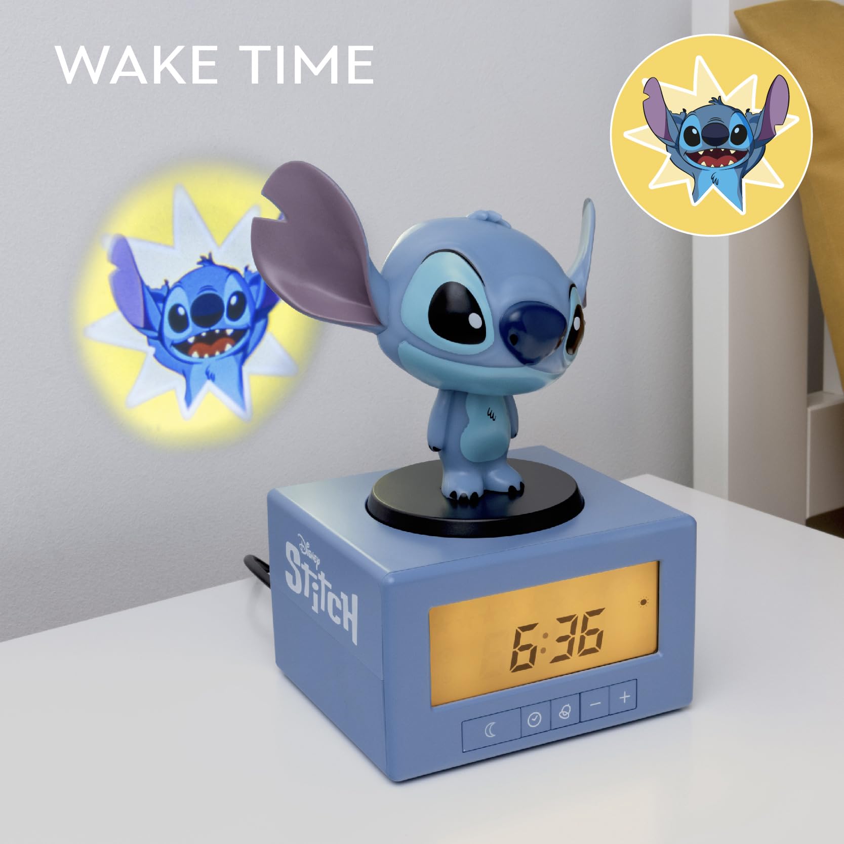 Paladone Stitch close-up figure detail highlighting tactile head control for easy snooze