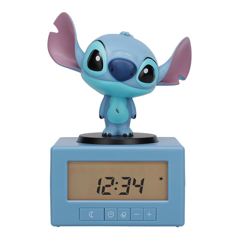 Paladone Stitch front view showing clock face and friendly character benefit comfort