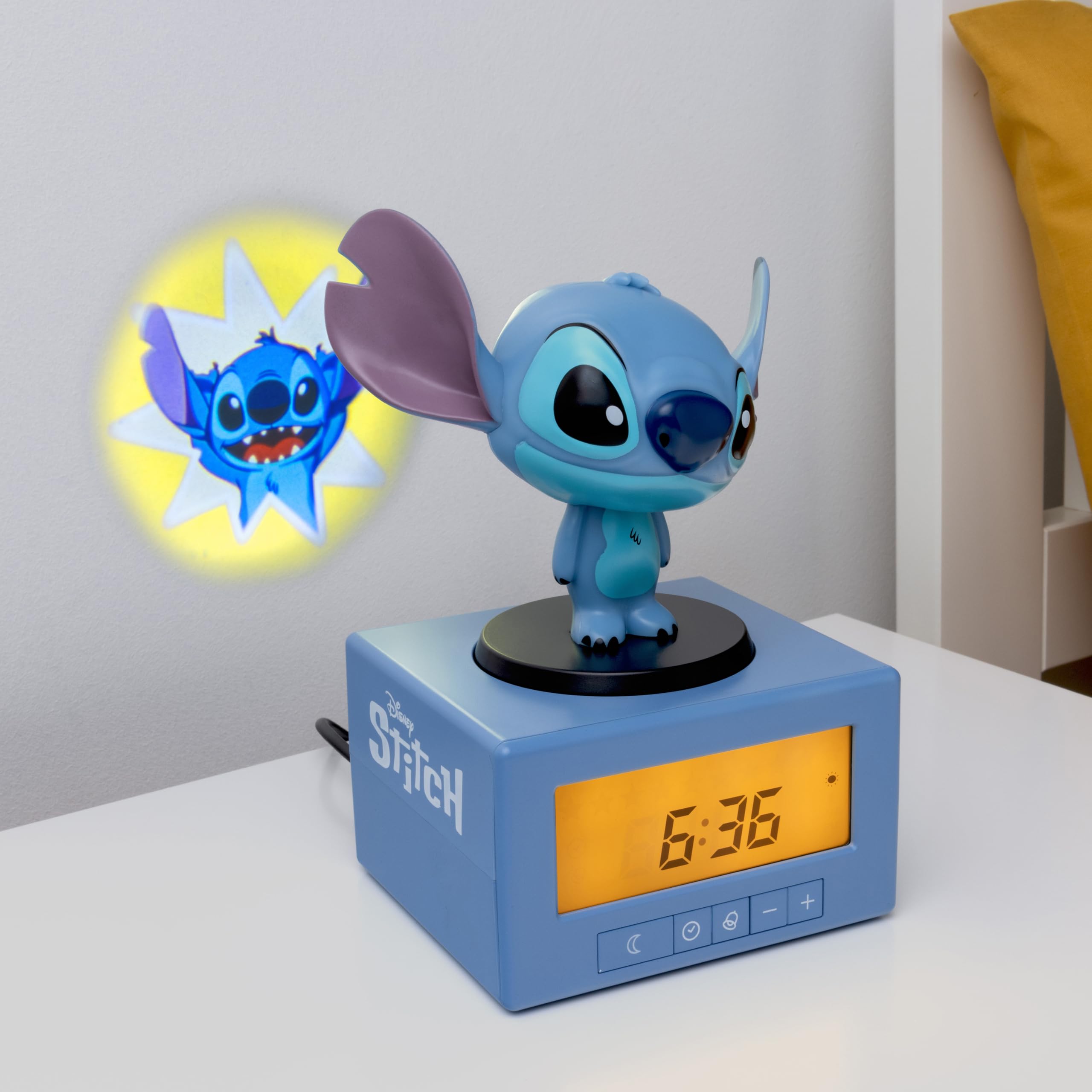 Paladone Stitch projection on wall illustrating blue sleeping image for routine clarity