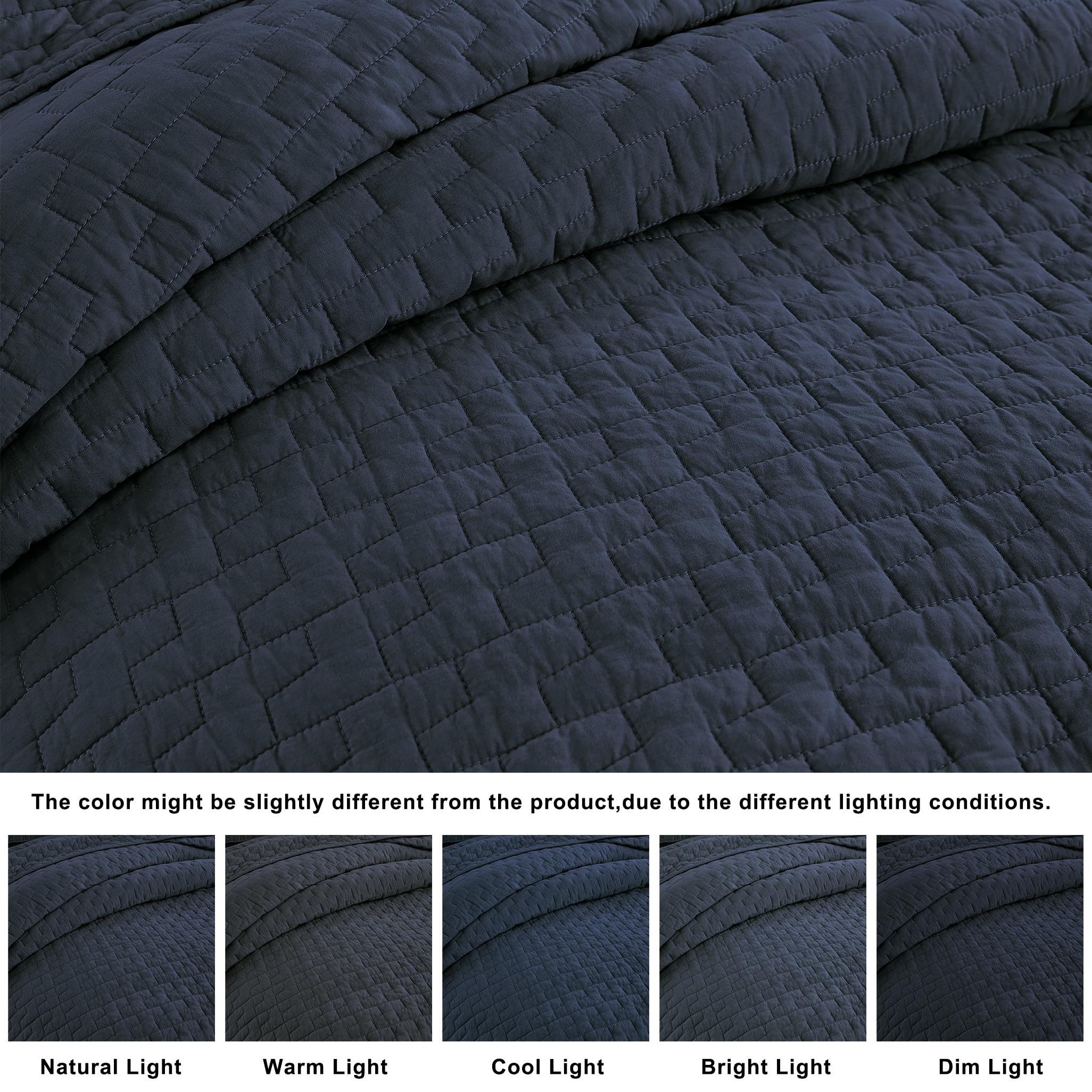 palassio styled bedroom with navy quilt showing how it elevates room style and color balance