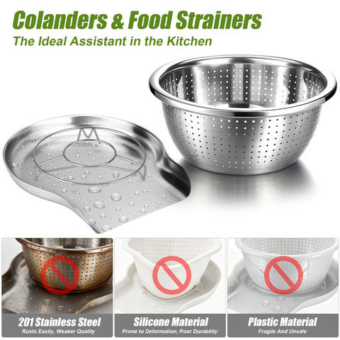 Palksky colander set beside sink faucet illustrating size and countertop fit