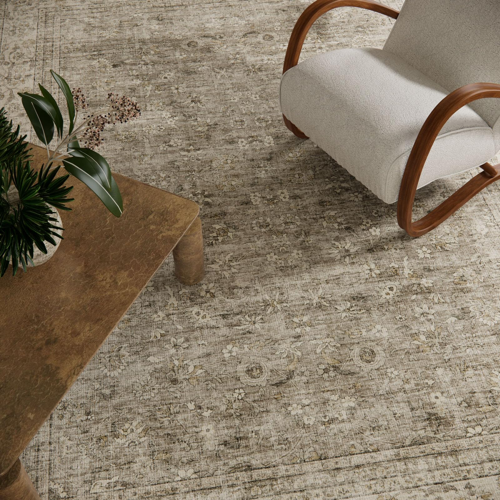 palohom rug in living room setting demonstrating style and family-friendly durability