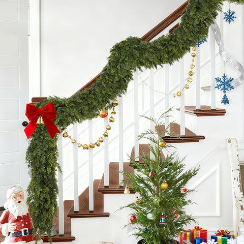 Palonu 9ft garland next to ruler showing actual length for planning installations