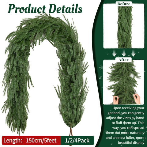 Palonu garland styled on fireplace mantle for festive decorating convenience