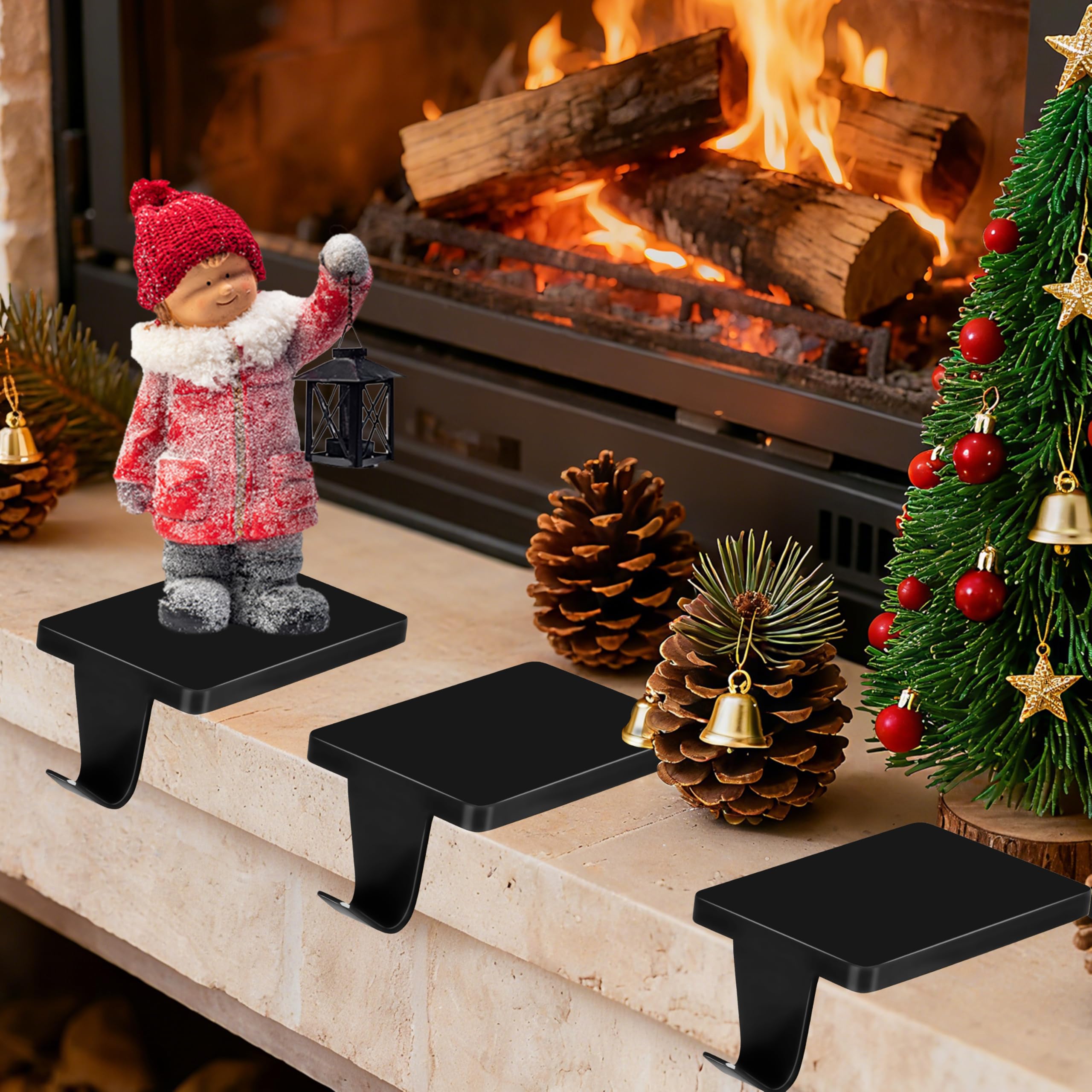 Palonu scale comparison with stockings illustrating size and capacity for filled holiday stockings