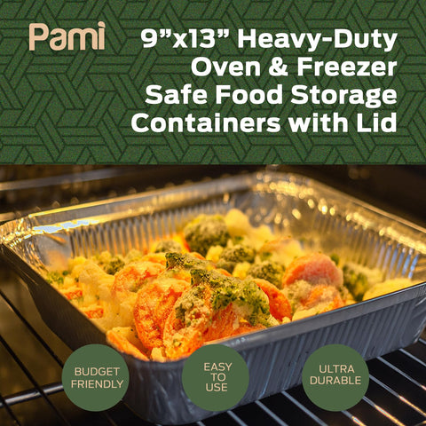 PAMI deep aluminum pan close-up showing reinforced ridges for even heat and durability