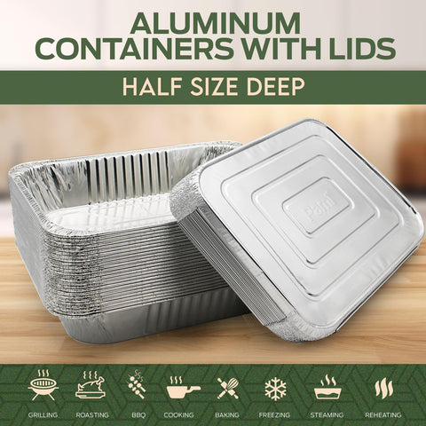 PAMI half-size pan with foil lid on countertop, secure transport and spill protection