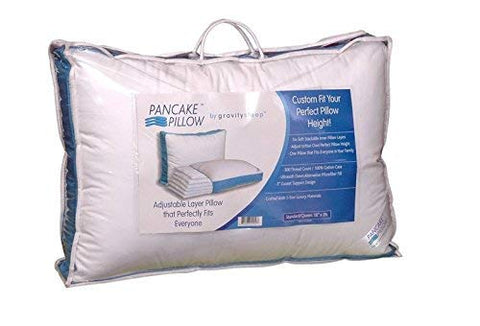 Pancake Pillow microfiber fill texture close-up showing soft hypoallergenic down-like feel