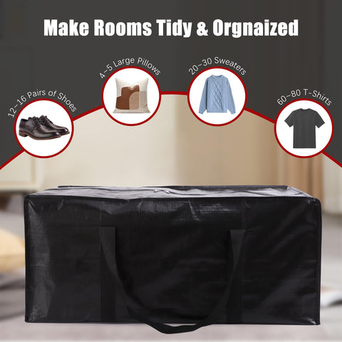 PANDA JOYS folded flat in closet demonstrating space-saving benefit