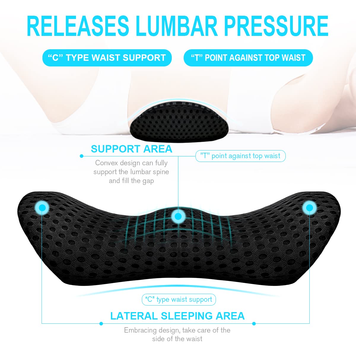 Panduo memory foam cutaway revealing density and pressure relief benefit