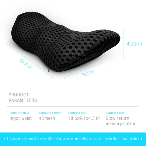 Panduo lumbar pillow on office chair demonstrating improved posture benefit