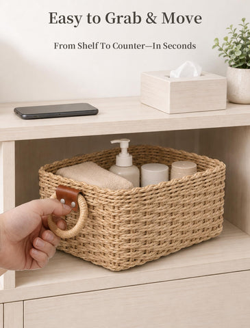 Panovox baskets with everyday items to show size and practical scale